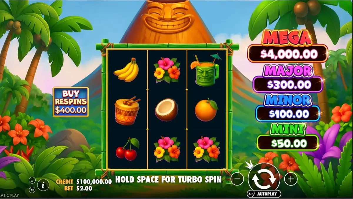 Interface do jogo Super Tiki Strike em um smartphone