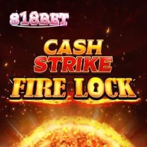 Interface de jogo do caça-níqueis Cash Strike Fire Lock com grade 3x3 e medidor de bola de fogo.